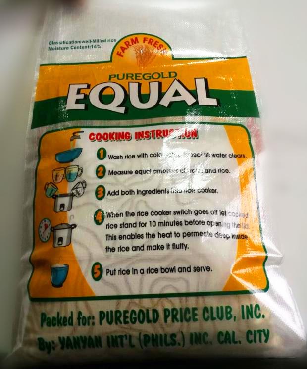 25kg Rice Bag For Brand PUREGOLD EQUAL From Philippines Client